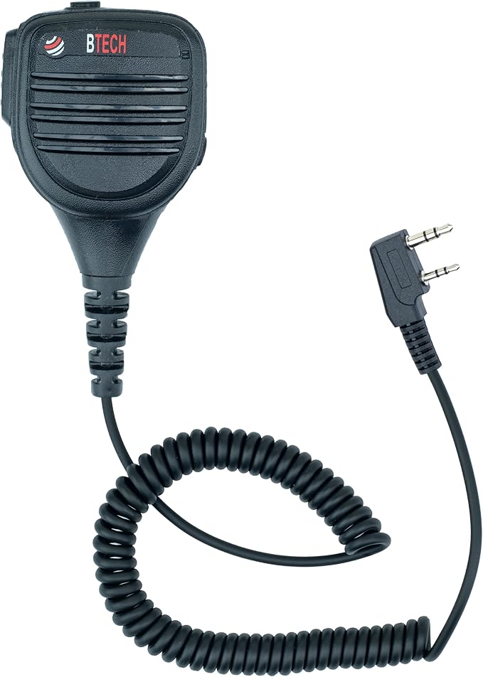 BTECH QHM22D Dual Push-to-Talk Speaker Mic, Platinum Series IP54 Rainproof by BTECH