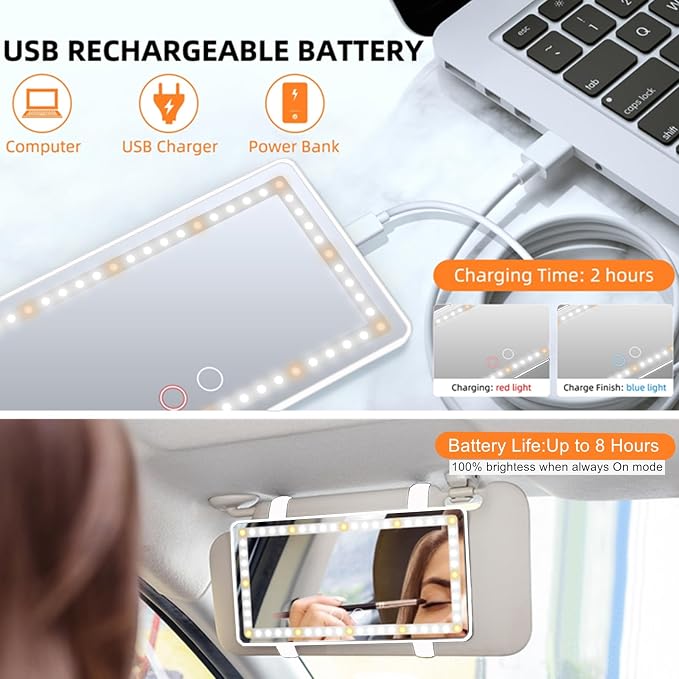 Car Sun Visor Vanity Mirror, Universal - Image 4