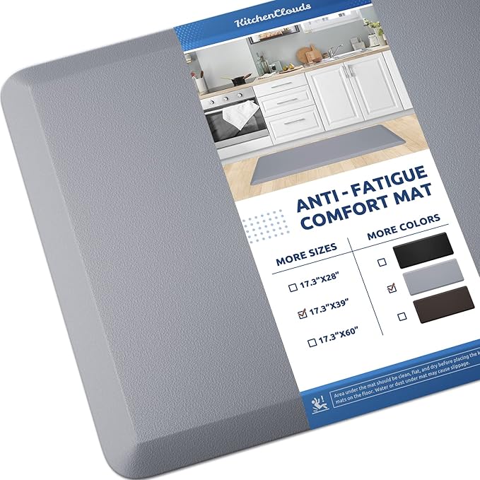 KitchenClouds Kitchen Mat Cushioned Anti Fatigue Kitchen Rug 17.3"x39" by KitchenClouds
