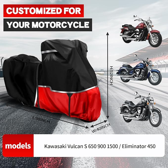 420D Motorcycle Cover Suitable for Kawasaki Vulcan 650 900 1500 and Eliminator - Image 4