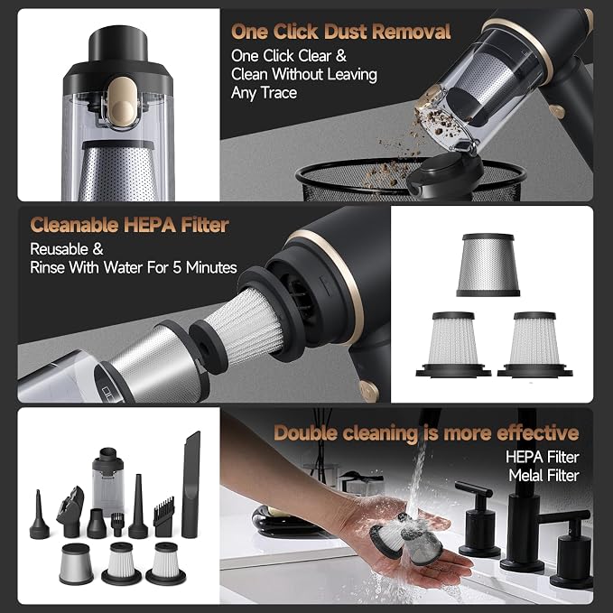 Car Vacuum Portable Cordless, Hand Vacuum - Image 6