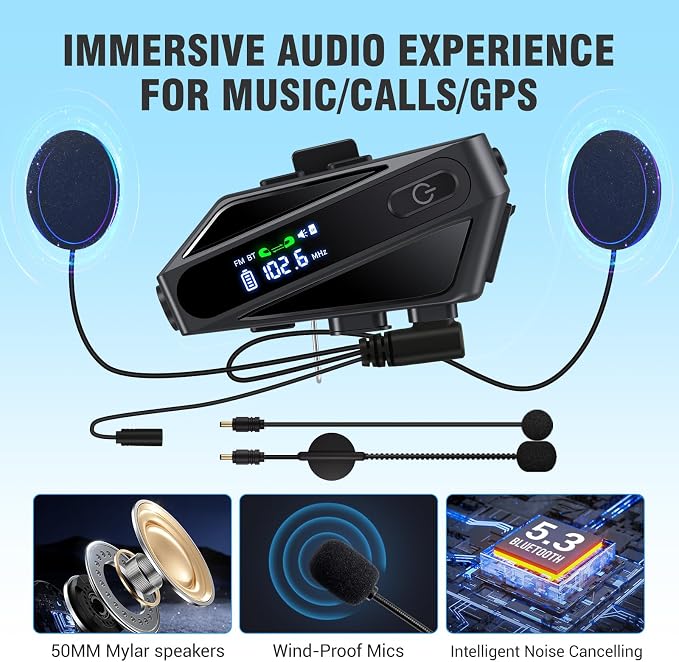 Motorcycle Helmet Bluetooth Headset, C6 Helmet Speakers - Image 5