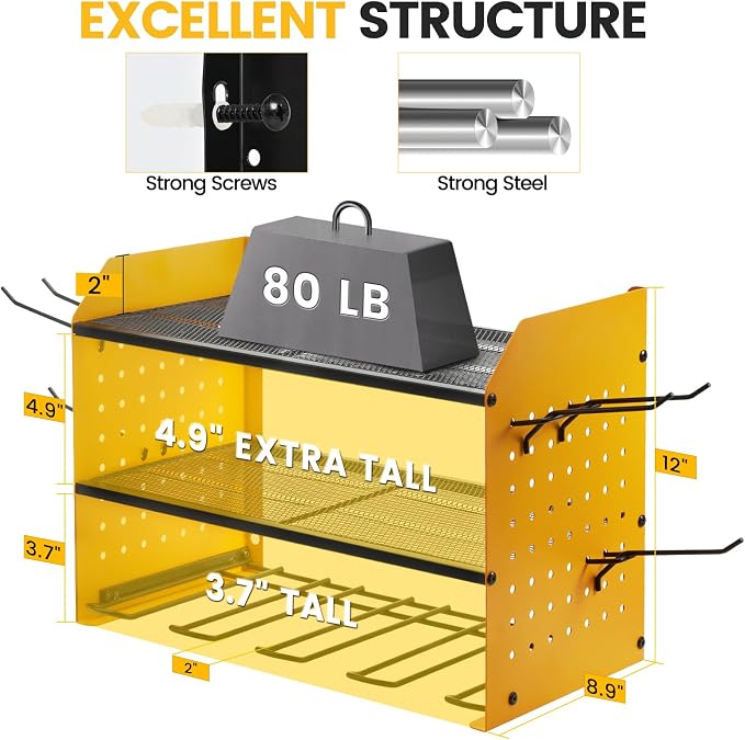 TRZZ Power Tool Organizer Wall Mount, 3-Layer Drill Holder - Image 3