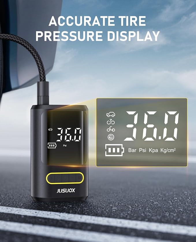Tire Inflator Portable Air Compressor, Electric Bike Pump - Image 4