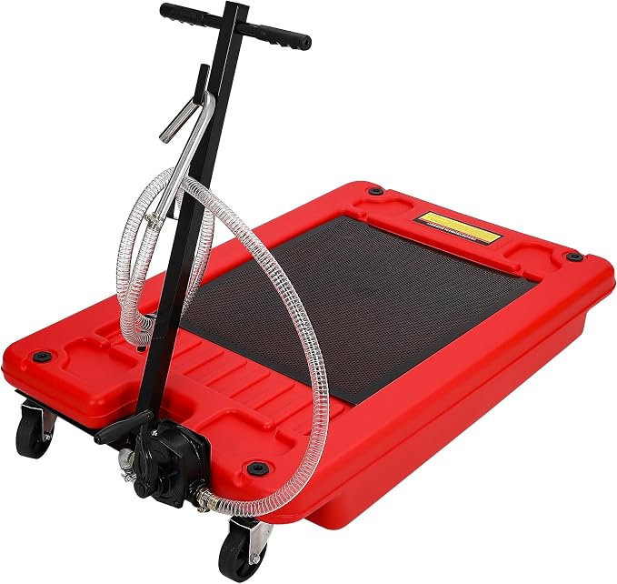 ‌17 Gal Low Profile Oil Drain Pan, Heavy Duty Mobile Oil Changing Pan by Fasyou
