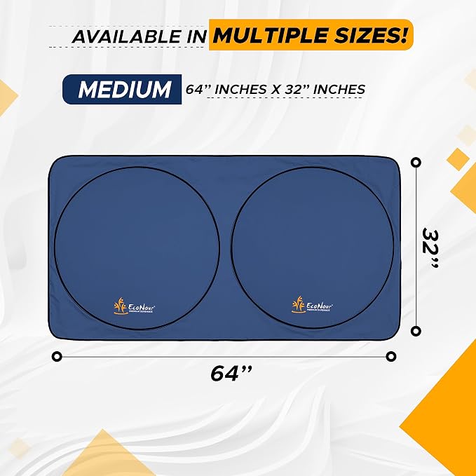 EcoNour Car Windshield Sun Shade | Premium 300T Polyester Automotive Heat - Image 3