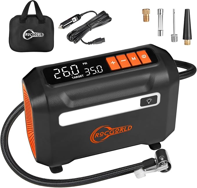 R8 Tire Inflator Portable Air Compressor, DC 12V Air Compressor by ROCGORLD