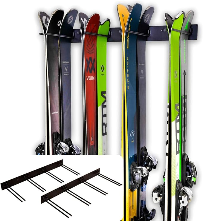 StoreYourBoard Ski Storage Rack, Indoor Wall Mount Garage Organizer, Solid Steel by StoreYourBoard