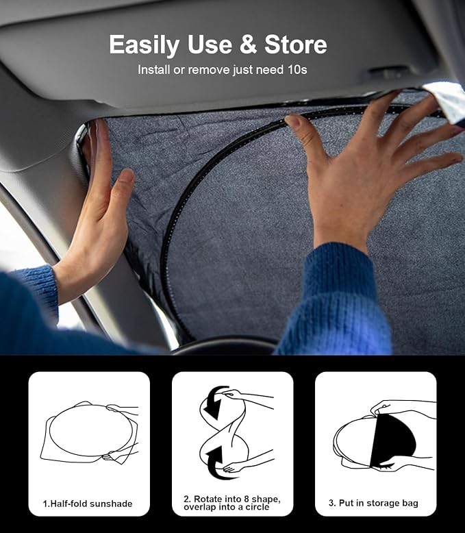 INSAUTO for Rogue Windshield Sun Shade Sunshade Foldable for Nissan Rogue - Image 4