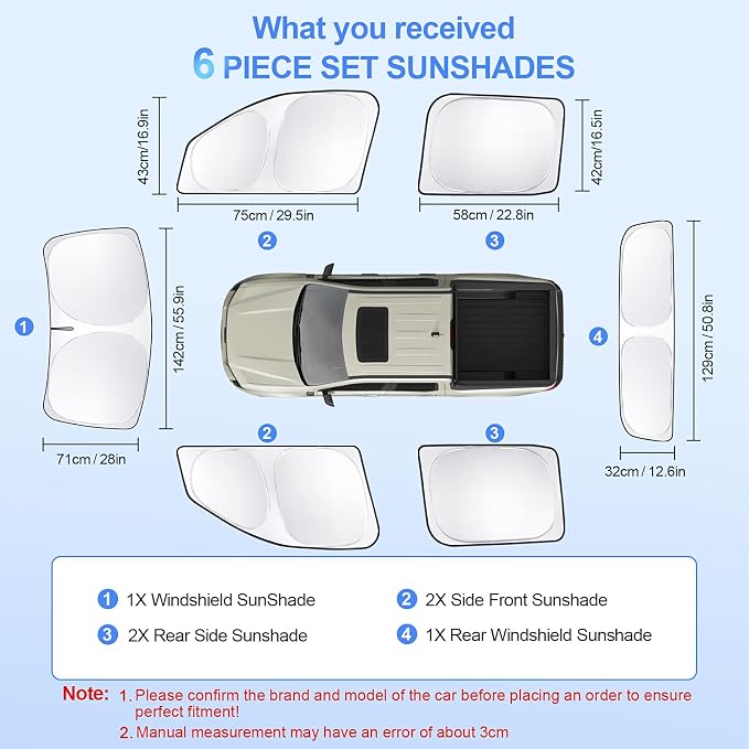 6pcs Car Window Shades for Ford Maverick2022-2024 2025 Accessories, Windshield - Image 7