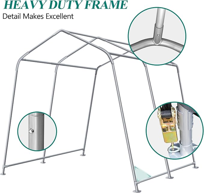 8' x 8' Outdoor Storage Shelter Shed- Heavy Duty Storage Tent - Image 5