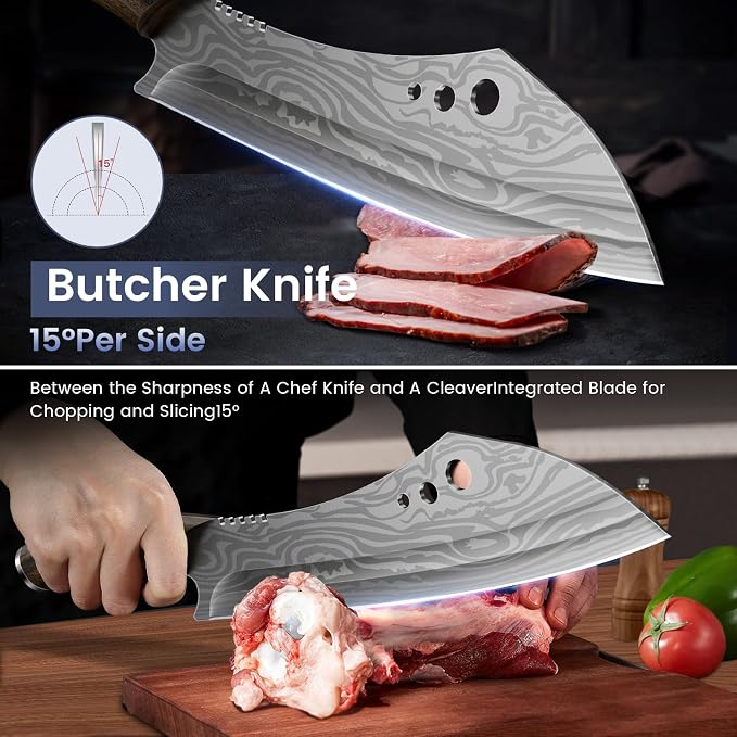 Butcher Knife Set, Breaking & Boning Knife, Japanese Style High Carbon Steel - Image 5