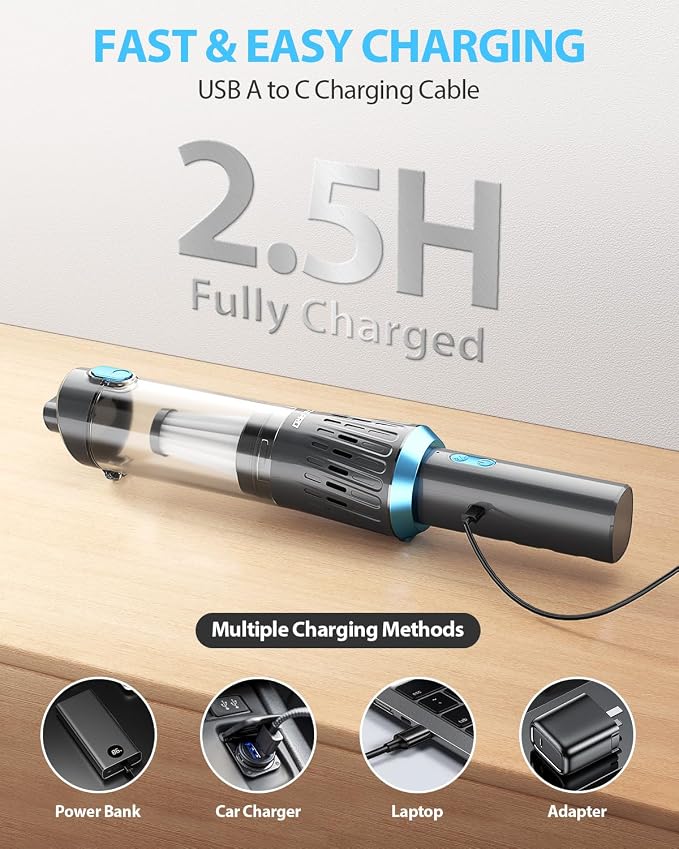 Handheld Vacuum Cordless 15000PA Car Vacuum 3-in-1 Hand Held Vacuums 1.1 Pounds - Image 6