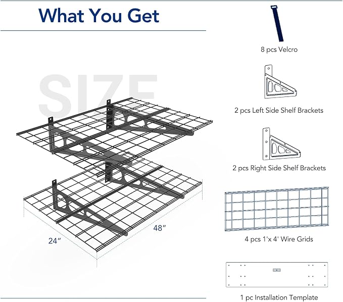 FLEXIMOUNTS 2-Pack 2x4ft 24-inch-by-48-inch Wall Shelf Garage Storage Rack Wall - Image 3
