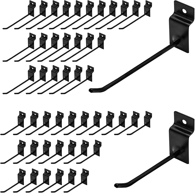 Yuahar Slatwall Hooks 50Pcs 4/6 Inch Slatwall Accessories Heavy Duty Slat Wall by Yauhar