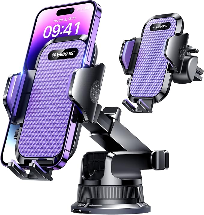 VANMASS Universal Car Phone Mount Dashboard Phone Holder, Handsfree Windshield by VANMASS