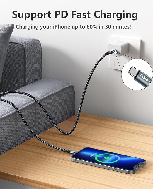 Dasku USB C to Lightning Cable 3Pack 10 FT, iPhone 14 13 Fast Charger Extra - Image 3