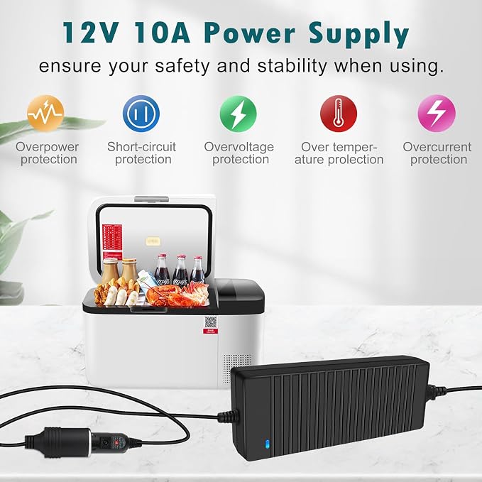 inShareplus 12V 120W AC to DC Converter, 110V to 12V 10A Car Cigarette Lighter - Image 3