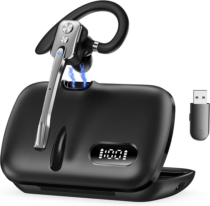 Bluetooth Headset, Wireless Bluetooth Earpiece by ICOMTOFIT