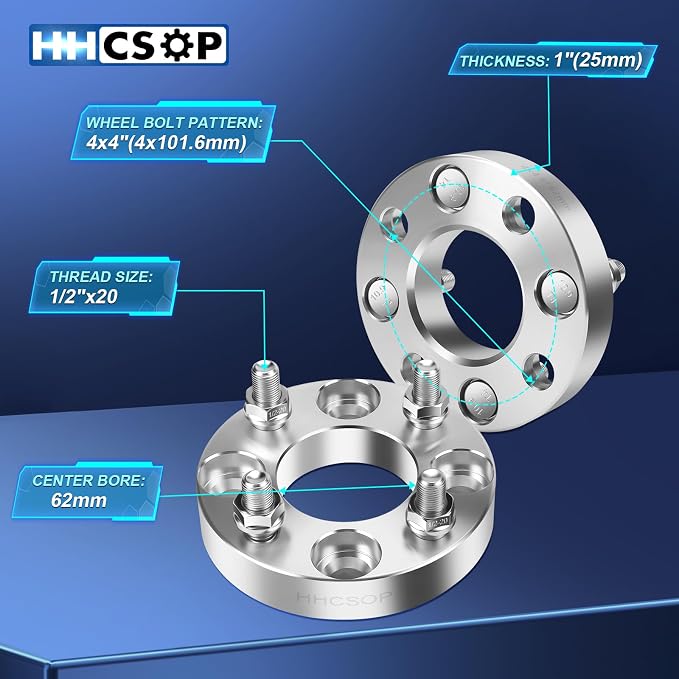 HHCSOP 4x4 Golf Cart Wheel Spacers, 1 inch ATV Wheel Adapters - Image 3