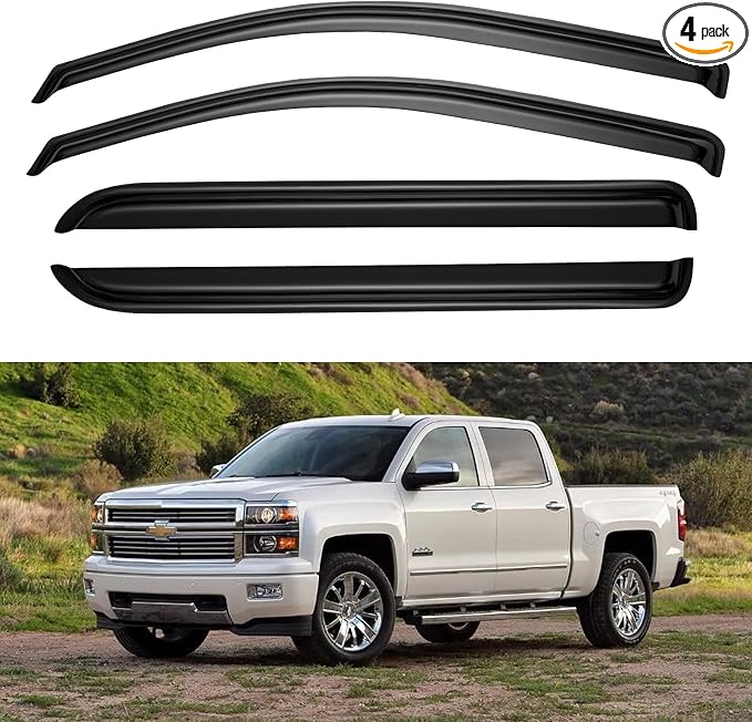 Window Visors Rain Guards for 2014-2018 Chevy Silverado/GMC Sierra 1500 by YQAUTEC