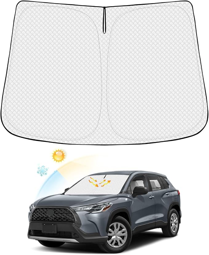 Windshield Sun Shade for 2022-2026 Toyota Corolla Cross Accessories Thicken by Canvcle