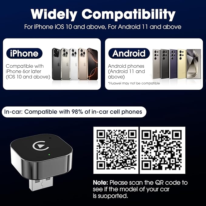 Wireless Carplay Adapter & Android Auto 2025 Upgrade Wired CarPlay to Wireless - Image 7