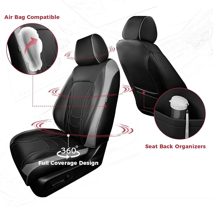 FREESOO Seat Covers for Honda CRV, Custom Fit Car Seat Covers for CRV LX EX - Image 3