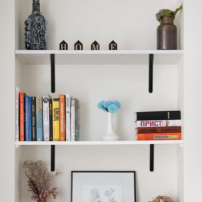 24 Pack L10 x H 8" Black Heavy Duty Shelf Brackets - Image 7