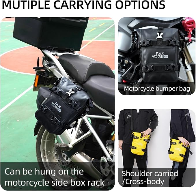 Motorcycle Tail Bag Front Bumper Bag, 10L Roll-top Waterproof Motor Saddle - Image 3
