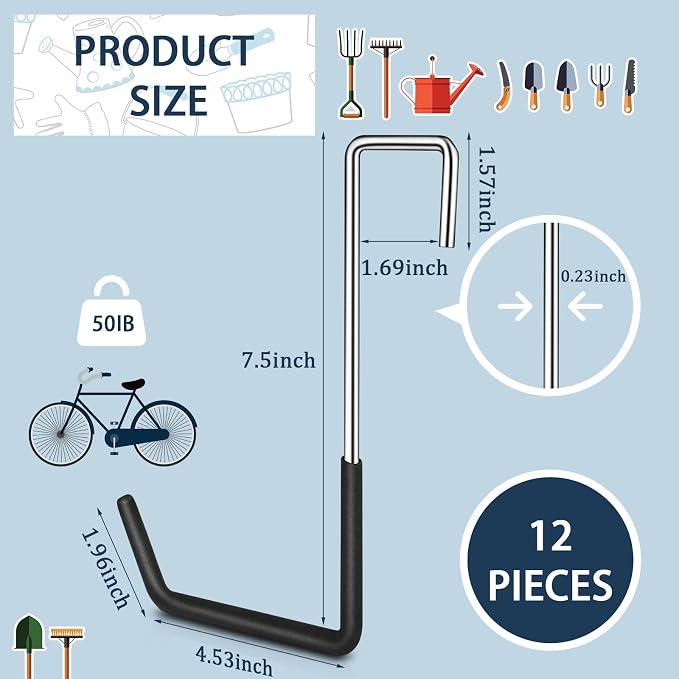 12 Pack Heavy Duty Rafter Hooks - Image 2