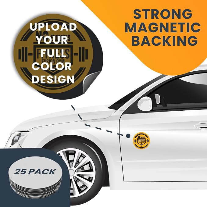 Magnet Me Up Customizable 30 Mil Round Magnet- 6”, 25 PK Weatherproof Car Magnet - Image 7