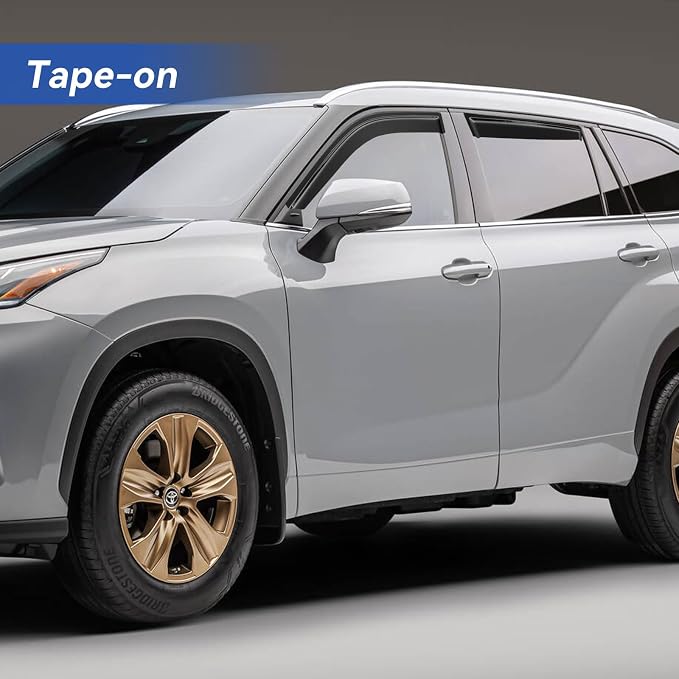 Window Visors Rain Guards for 2020-2025 Toyota Highlander, Out-Channel Window - Image 3