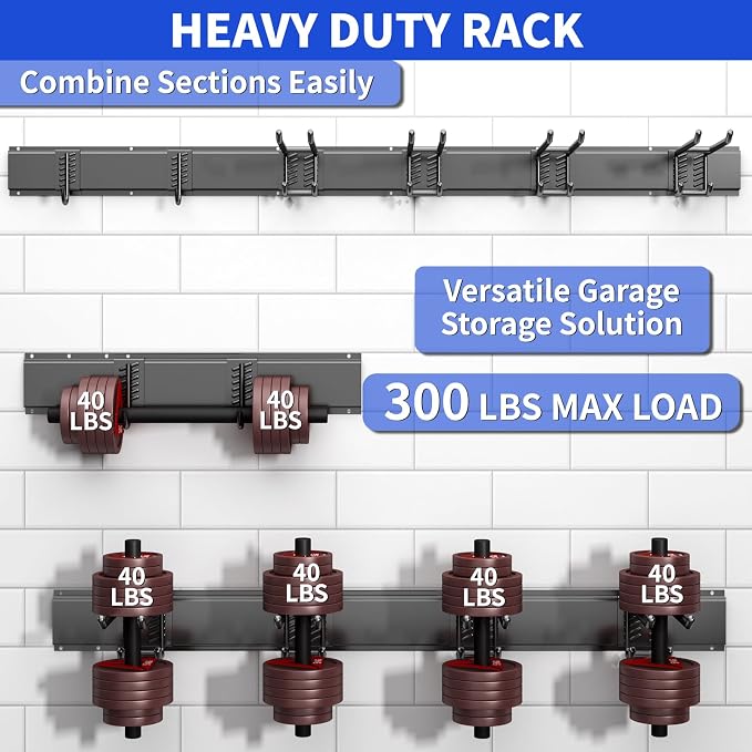 Garage Organization Tool Organizer Wall Mount, 32inch Heavy Duty Garden Tool - Image 3