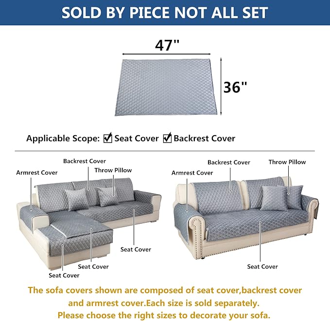 Eismodra Couch Cover, Sectional Couch Covers, Sofa Covers - Image 5