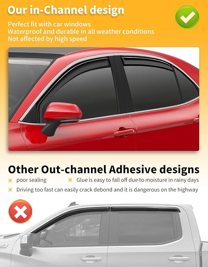 in-Channel Window Rain Guards Fit - Image 6