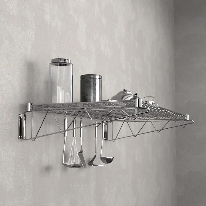 24" x 48" Chrome Wire Wall Mount Shelf - Image 2