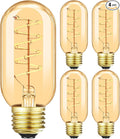 Vintage LED Spiral Filament Bulb T14, E26 Base, 4W Equivalent, 40W Warm White by LEOOLS
