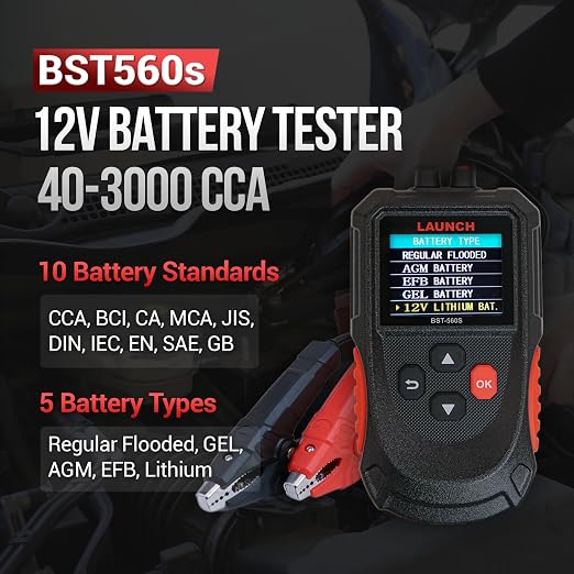 Car Battery Tester, Launch BST-560S 12V Digital Automotive Battery Load & - Image 3