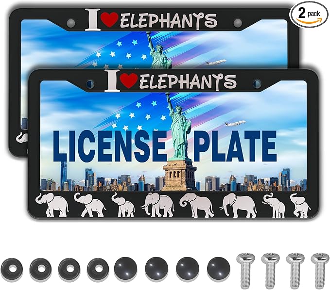 License Plate Frames Black and White Fun License Plate Frame Cover I Love by Unknown