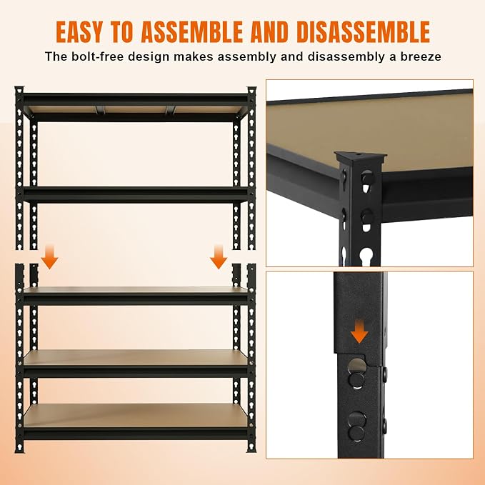 BIG RED Storage Shelving Unit, 5-Tier Adjustable, Heavy Duty Metal Garage - Image 8