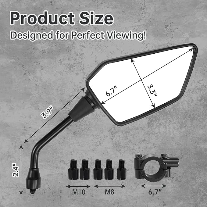 ATV Mirror, Side Rearview Mirrors - Image 2