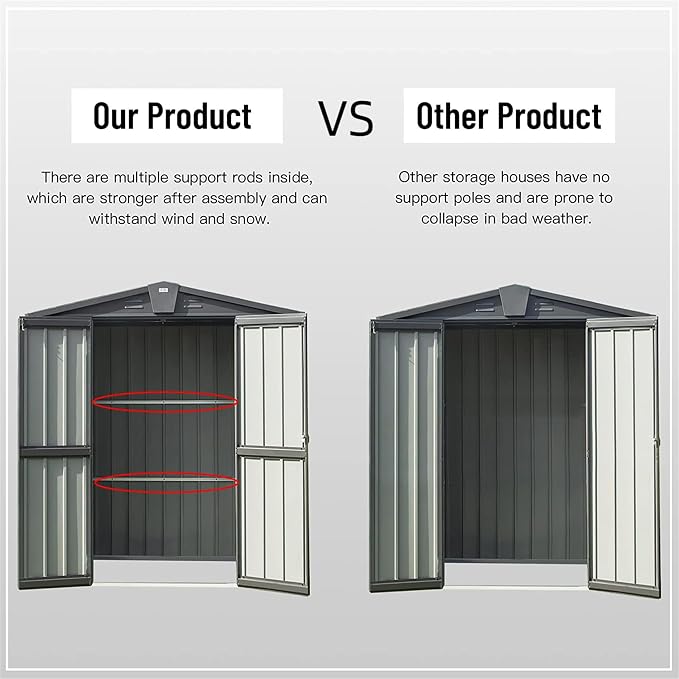 IKERY Galvanized Steel Garden Shed 5.7' x 3' - Image 4