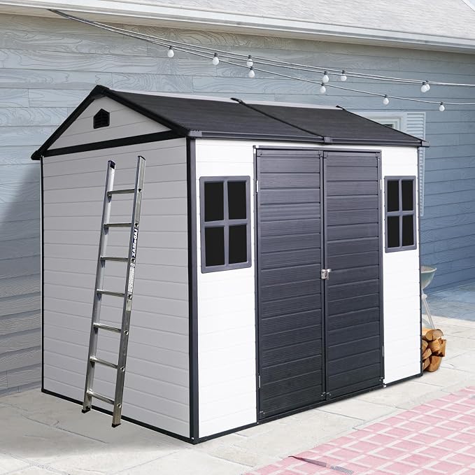 8x6 FT Outdoor Storage Shed, Resin Garden Shed by BNSPLY