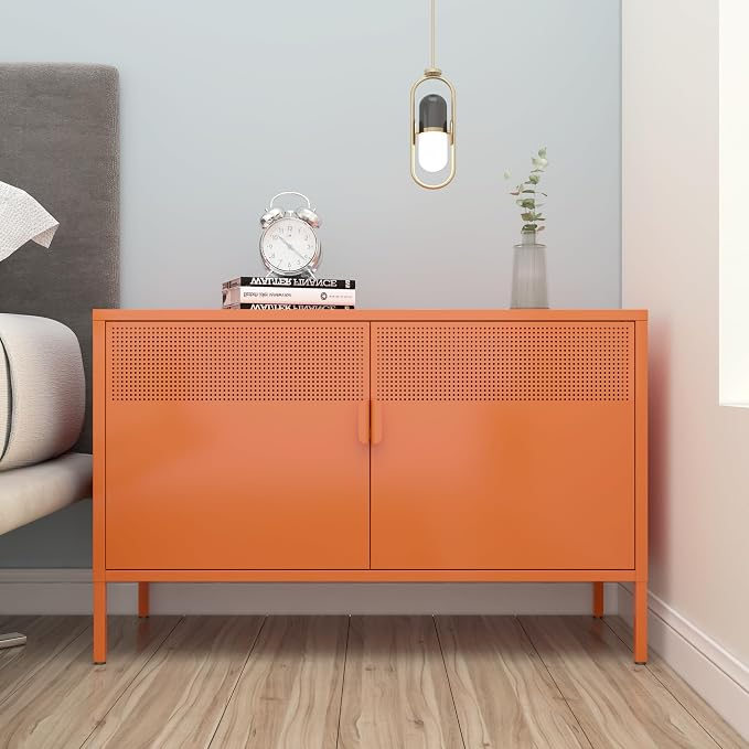 2 Door Accent Cabinet, 2-Tier Shelf, Music Studio - Image 8