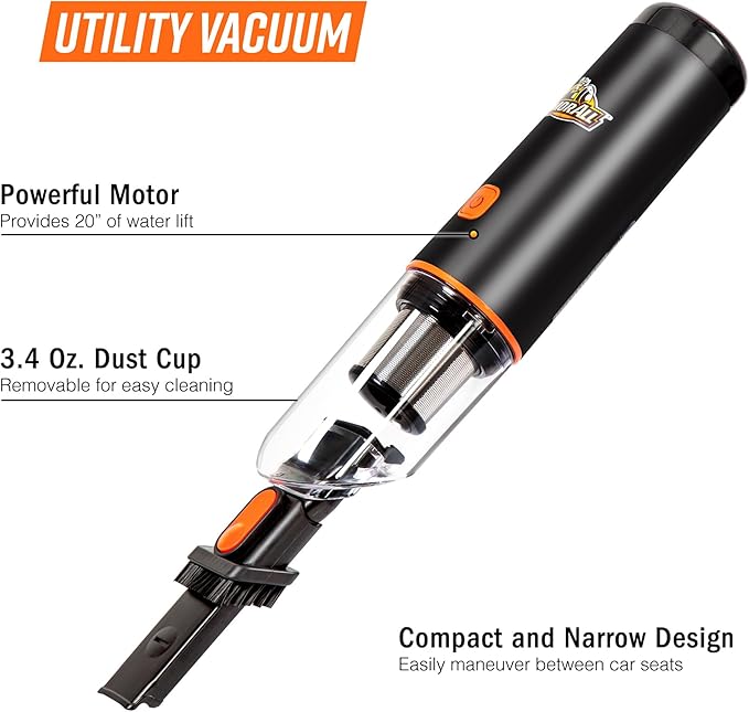 Armor All AA07V2 0901 Cordless Car Vacuum Handheld Mini Vacuum Cleaner - Image 2