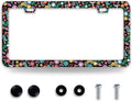Colorful Flowers License Plate Frame Funny Floral License Plate Frames by BRAGHRTED