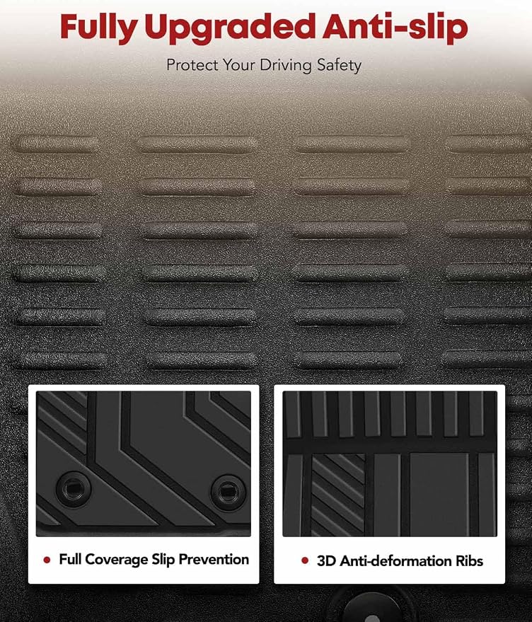 YHTAUTO Floor Mats Fit 2016-2023 Toyota Tacoma, TPE All Weather Car Mats - Image 4