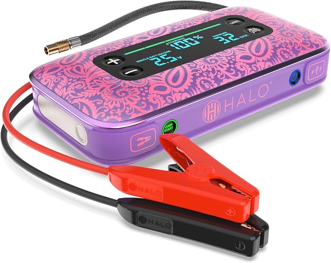 HALO Bolt Air+ 1750 Portable Car Battery Jump Starter | 130 PSI Air Compressor by Halo