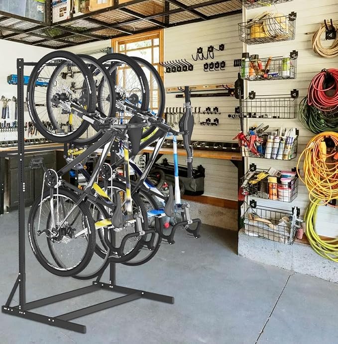 Freestanding Bike Storage Rack, Vertical Bike Holder Holds Up to 5 Bikes - Image 8